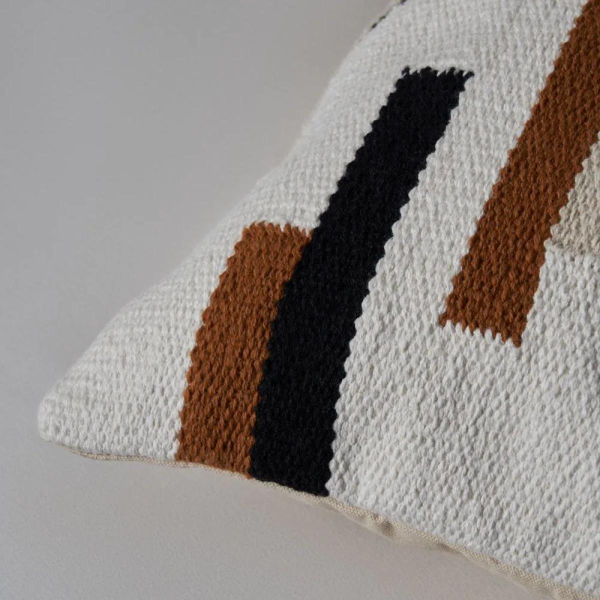 Woven Stripe Cushion, Multi Coloured – image 3