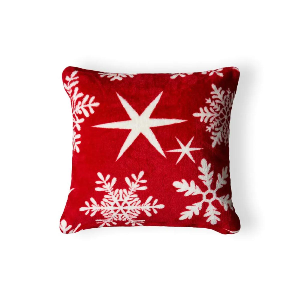 Christmas Snowflake Cushion, Red – image 2