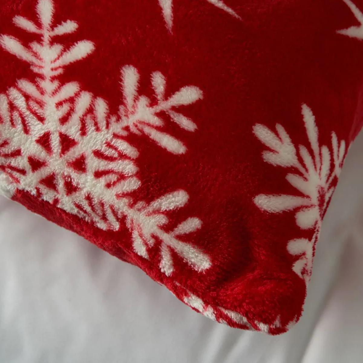 Christmas Snowflake Cushion, Red – image 3