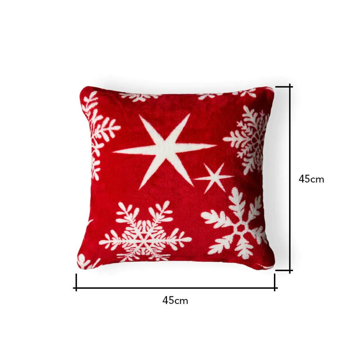 Christmas Snowflake Cushion, Red – image 5