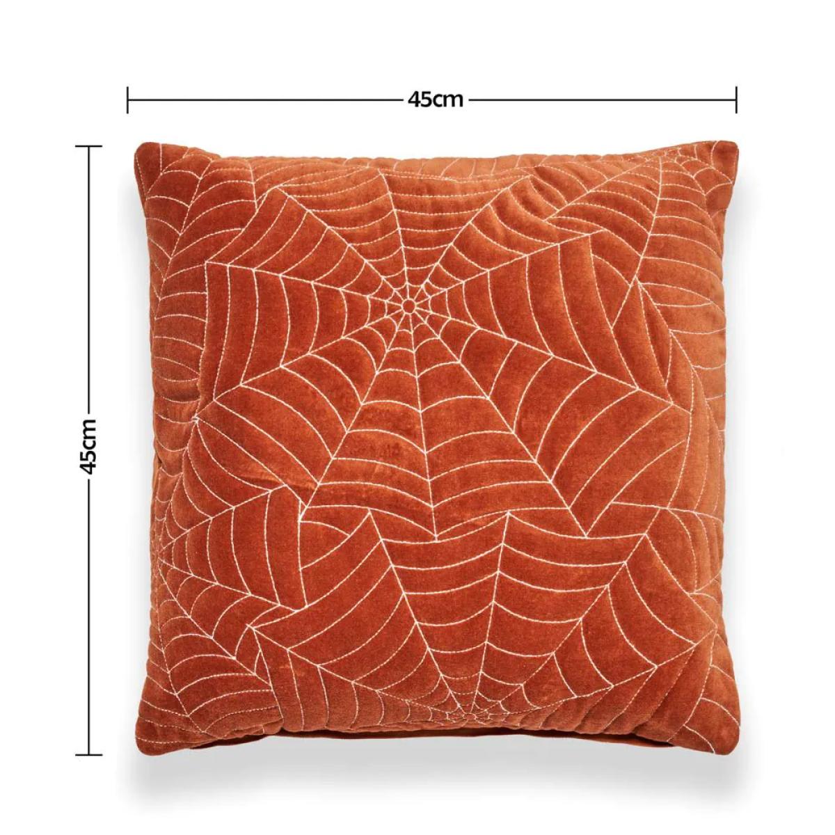 Cobweb Quilted Web Stitch Cushion, Orange – image 6