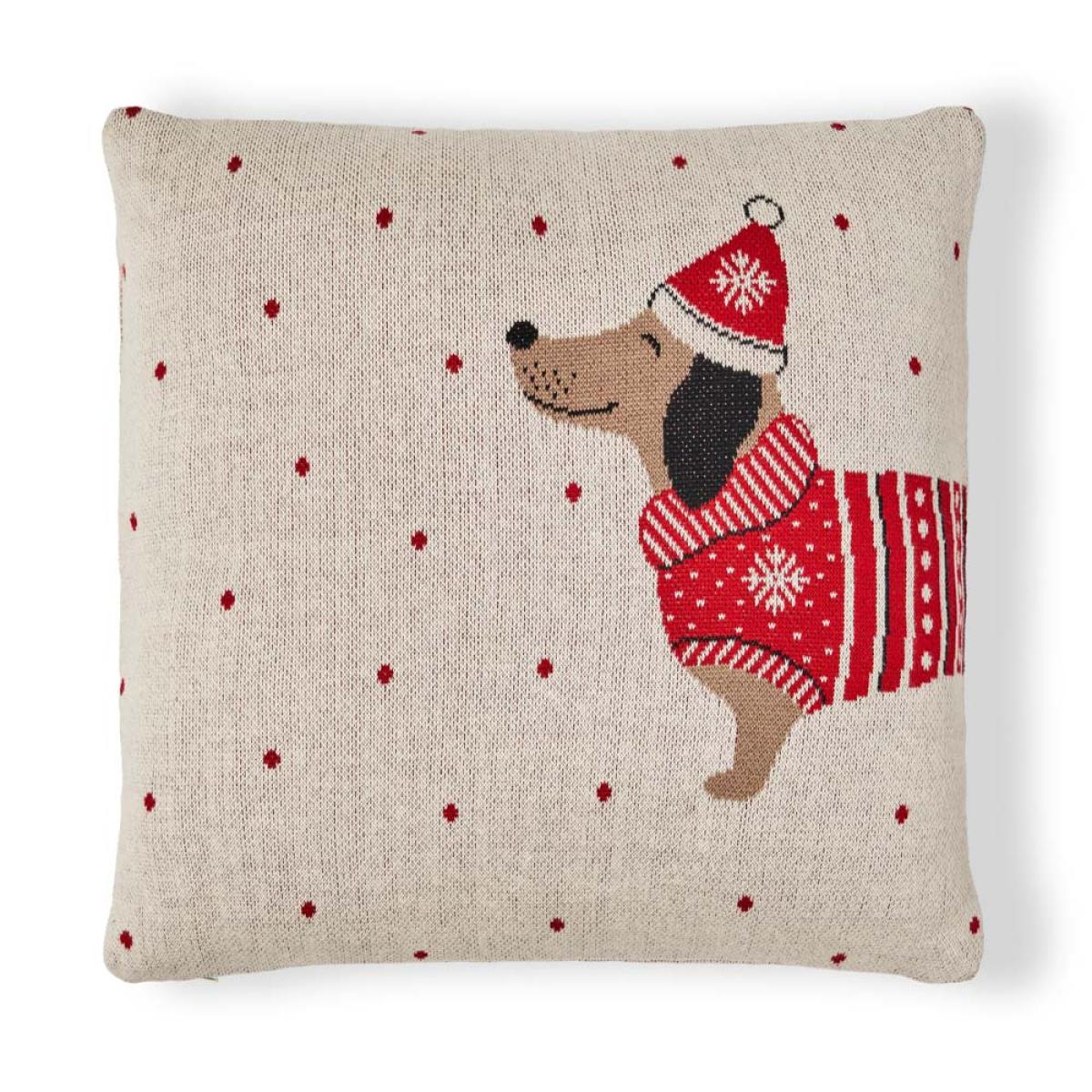 Christmas Santa Paws Cushion, White – image 2