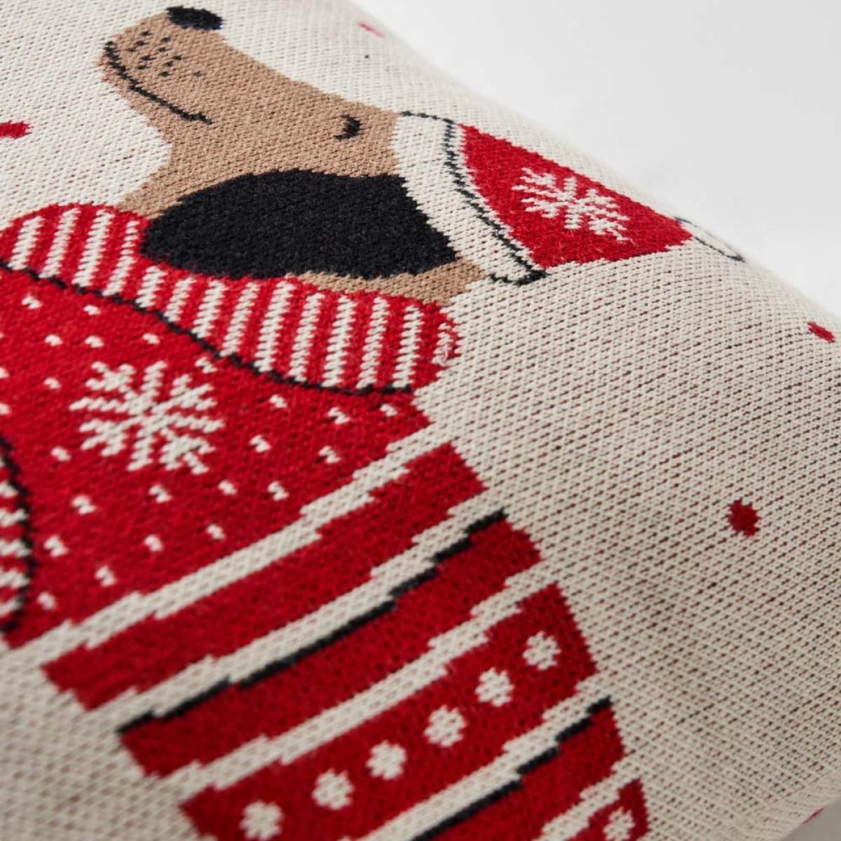 Christmas Santa Paws Cushion, White – image 3