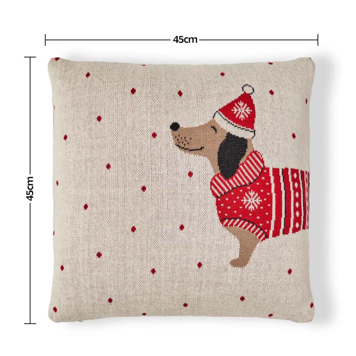 Christmas Santa Paws Cushion, White – image 6