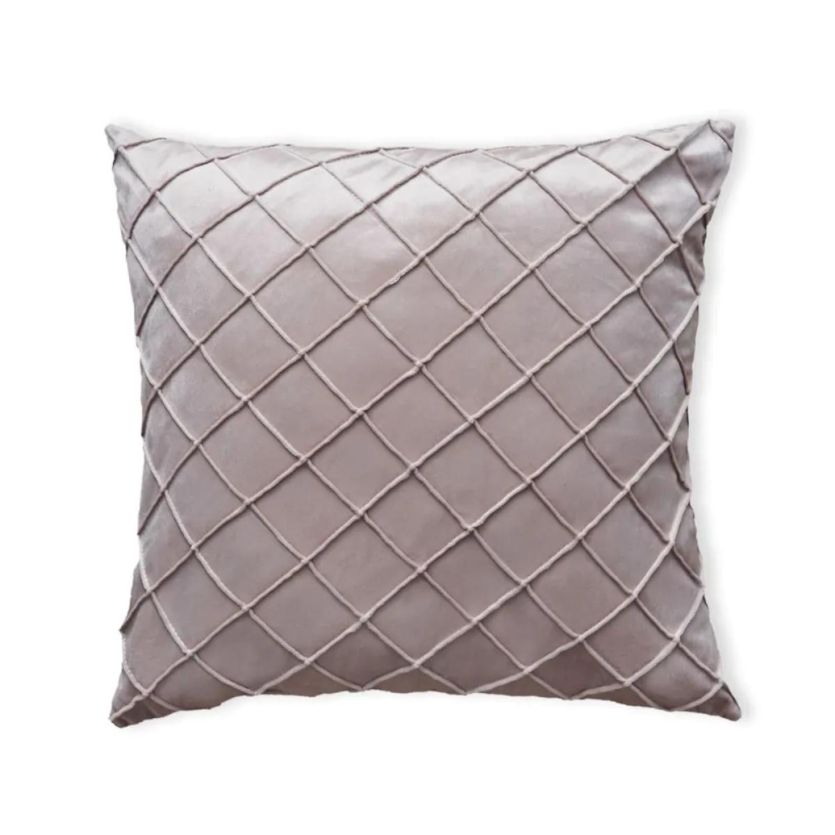 Matte Velvet Cushion with Embroidered Design, Natural – image 2