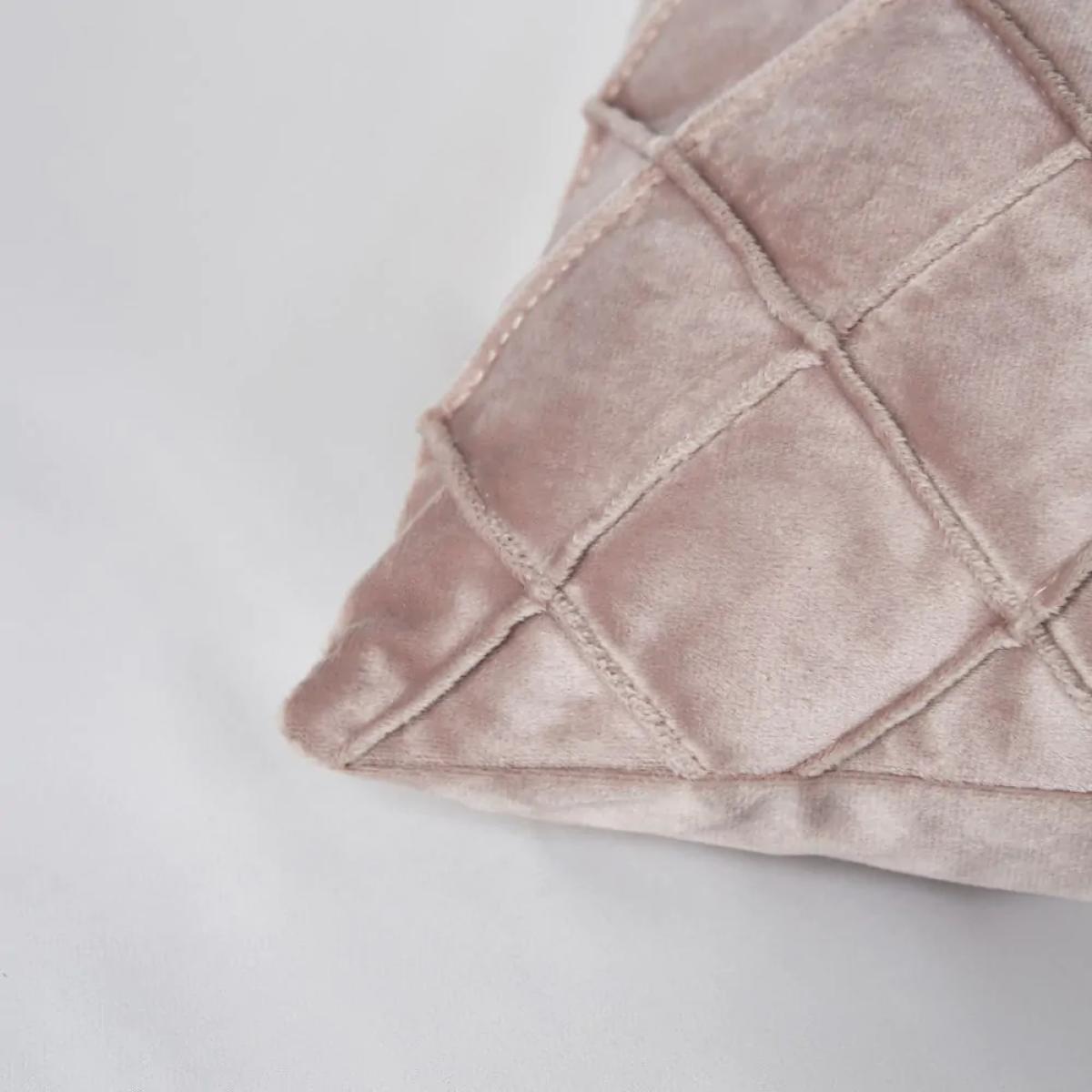 Matte Velvet Cushion with Embroidered Design, Natural – image 3