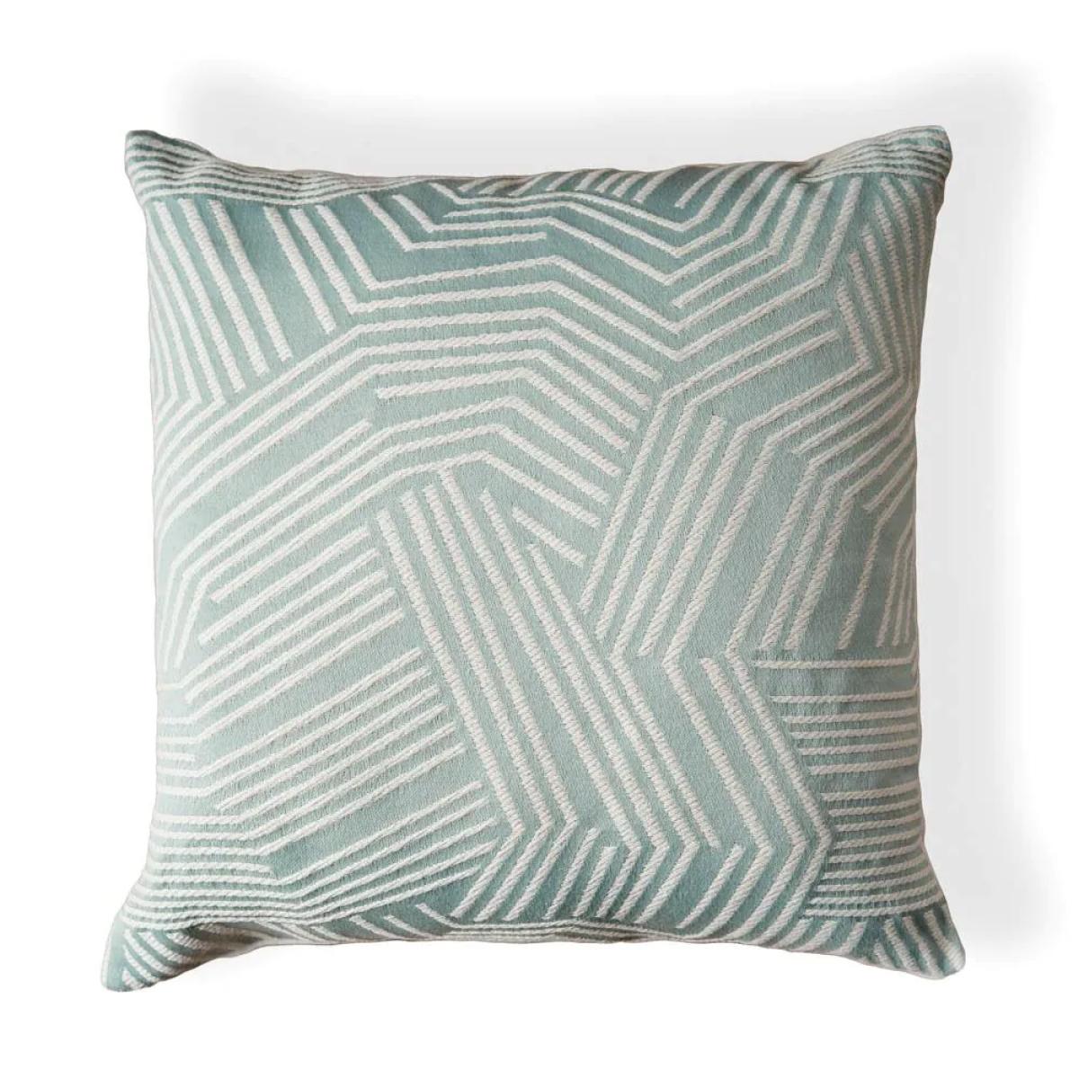 Luxury Chevron Cushion with Velvet, Sage – image 2