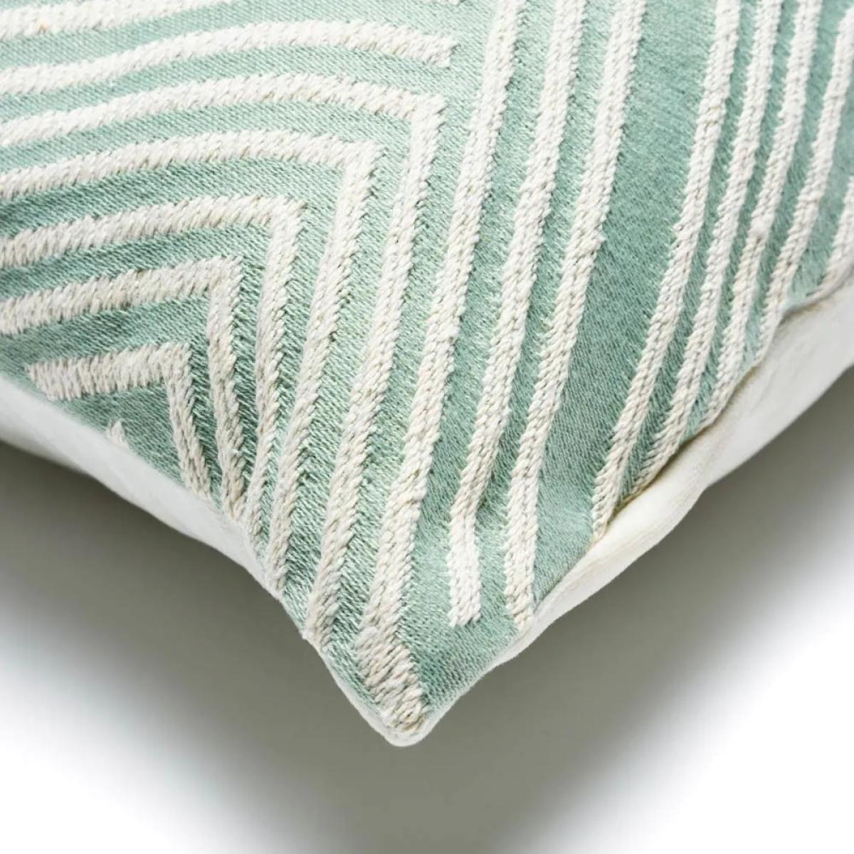 Luxury Chevron Cushion with Velvet, Sage – image 3