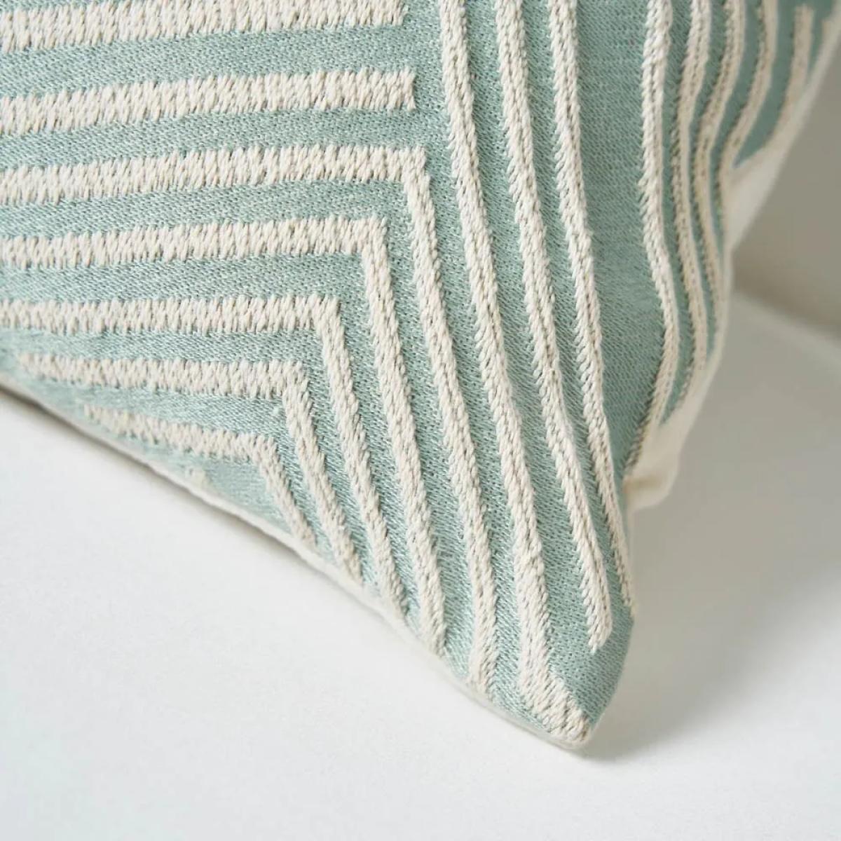 Luxury Chevron Cushion with Velvet, Sage – image 4