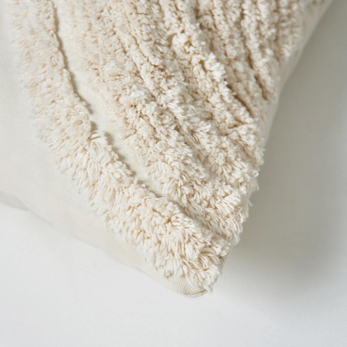 100% Cotton Tufted Cushion, Natural – image 3