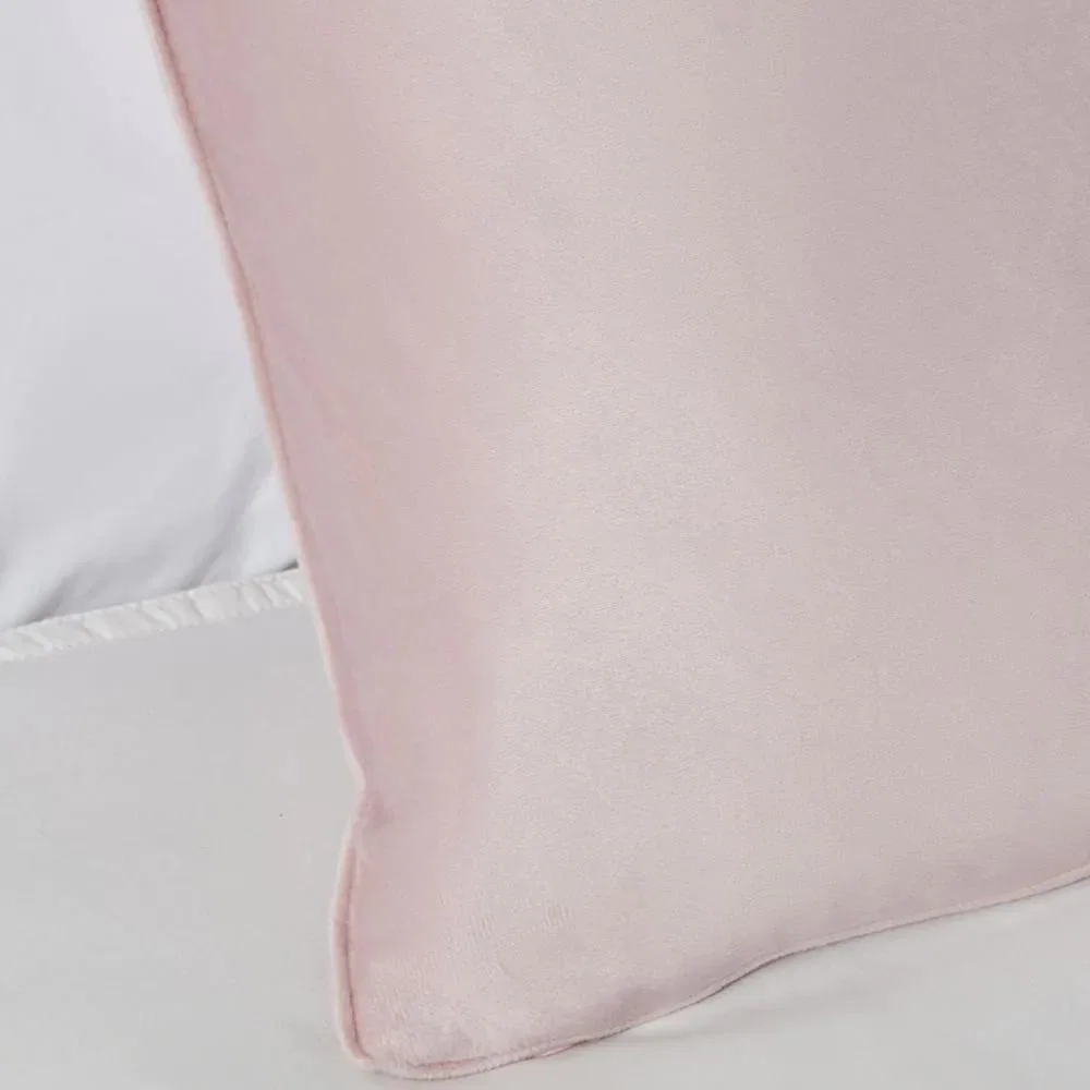 Large Velour Piped Cushion, Blush – image 3