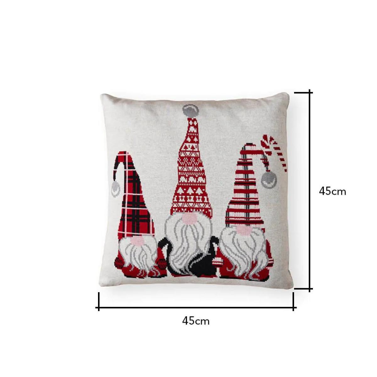 3 Gonks Christmas Cushion, Natural – image 4