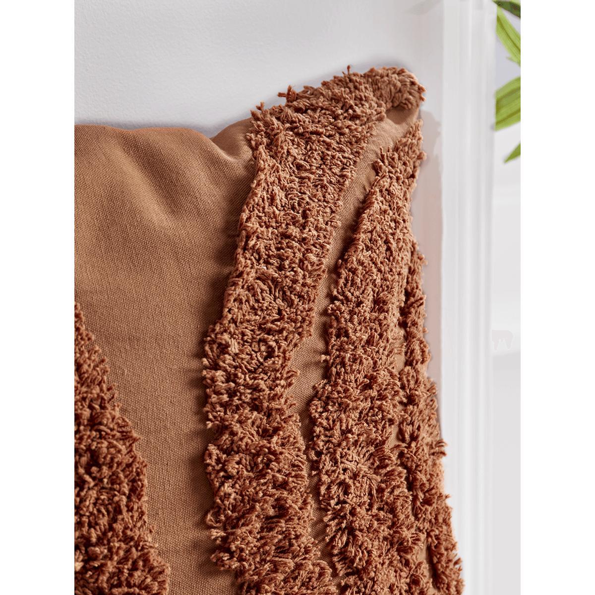 NEW Textured Geometric Cushion - Terracotta – image 2