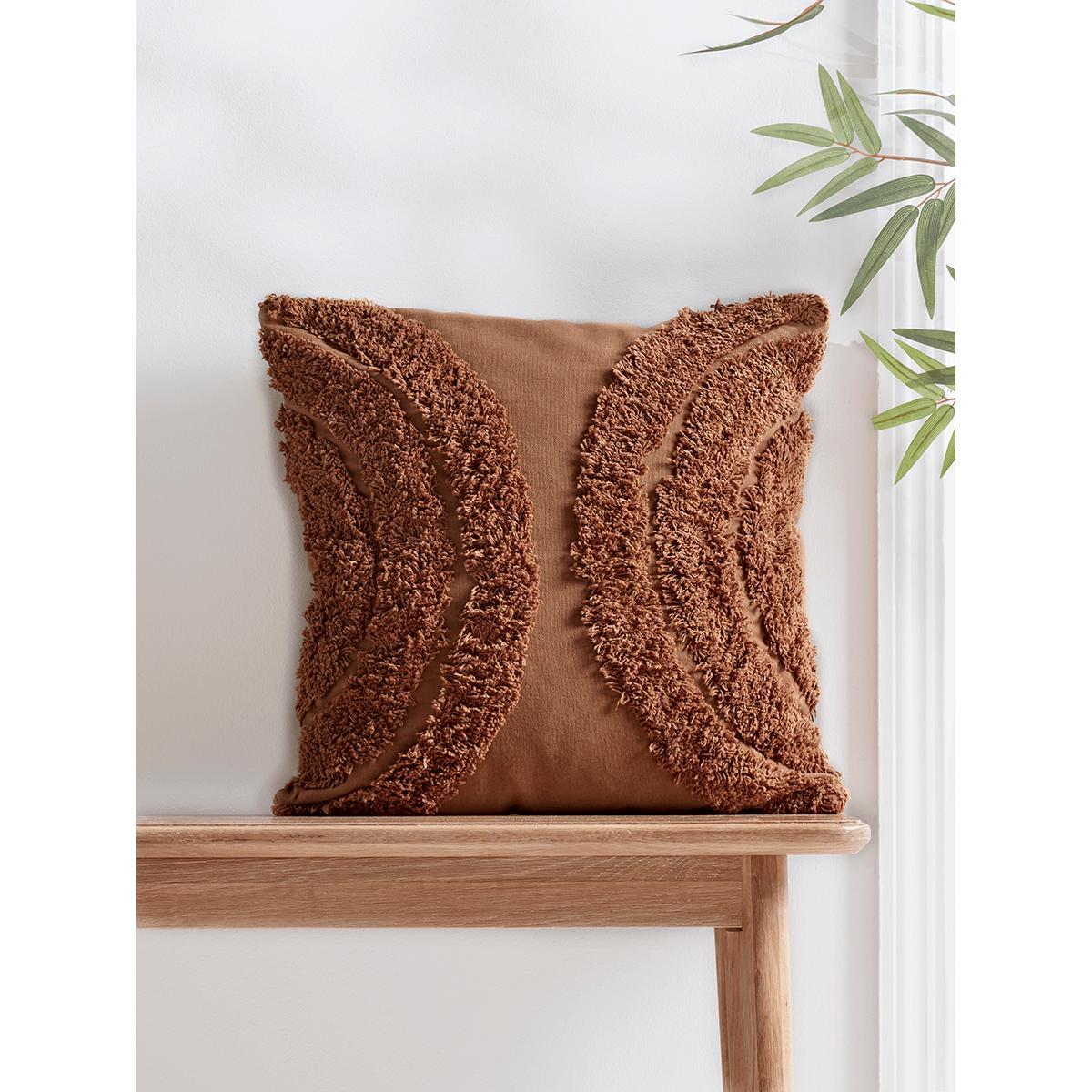 NEW Textured Geometric Cushion - Terracotta – image 1