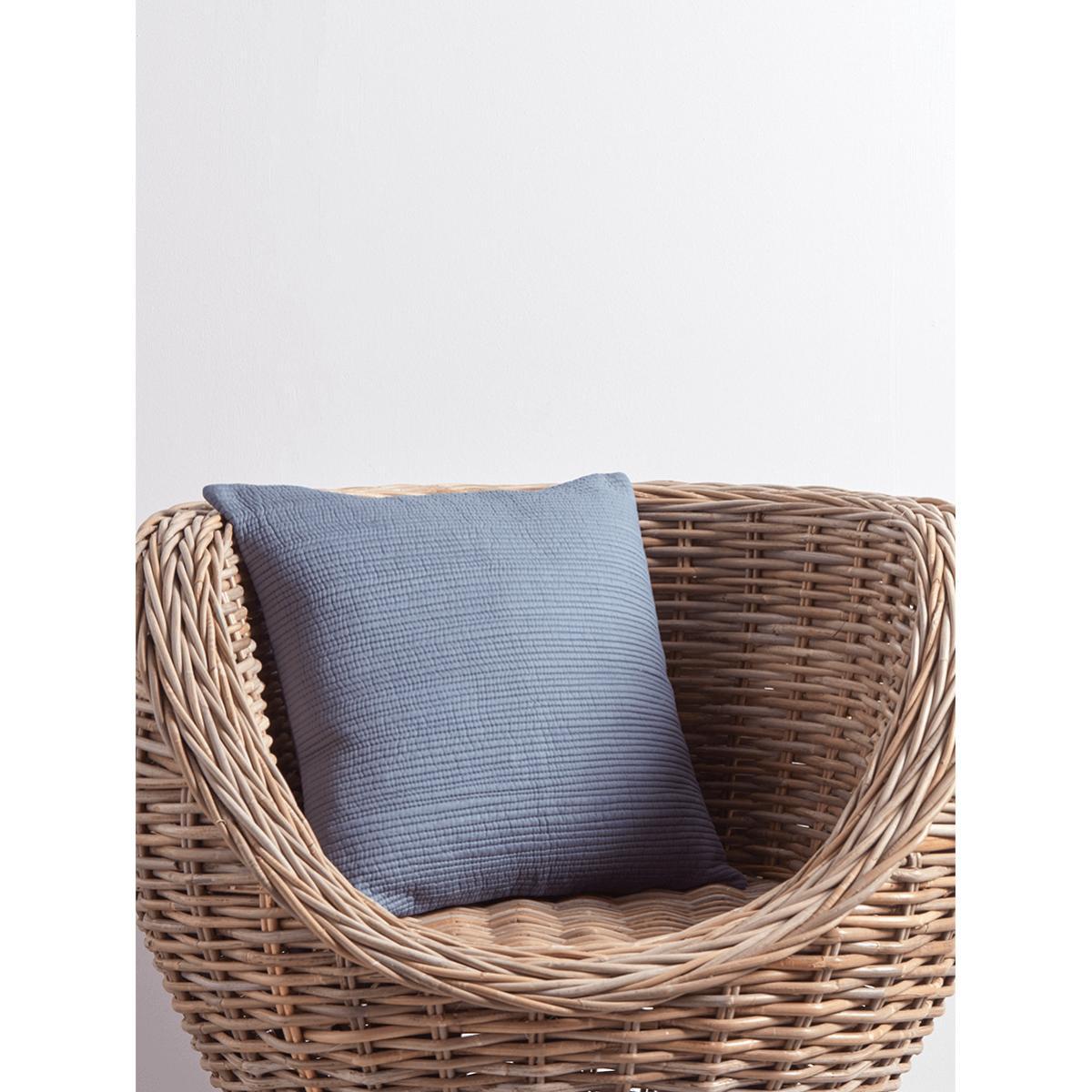 Cotton Quilted Cushion - Teal – image 1