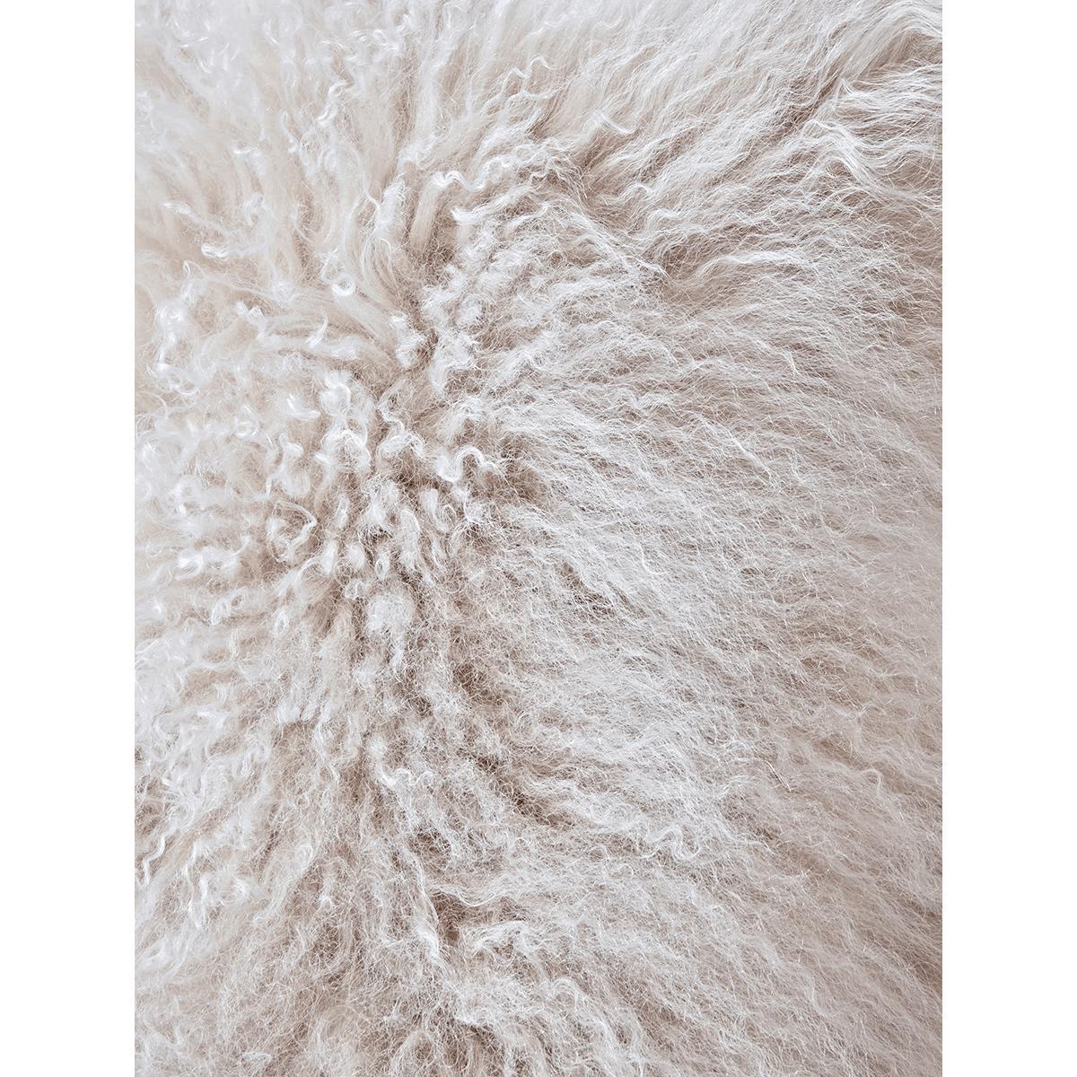 Tibetan Sheepskin Cushion - Ivory – image 2