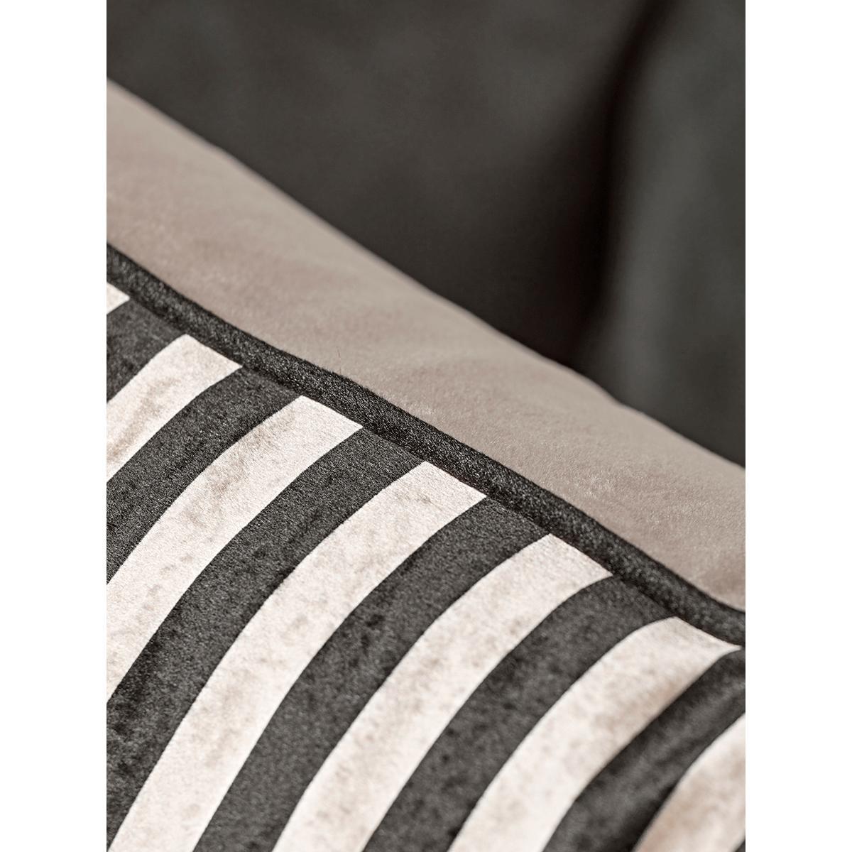 NEW Black & Gold Striped Cushion – image 3