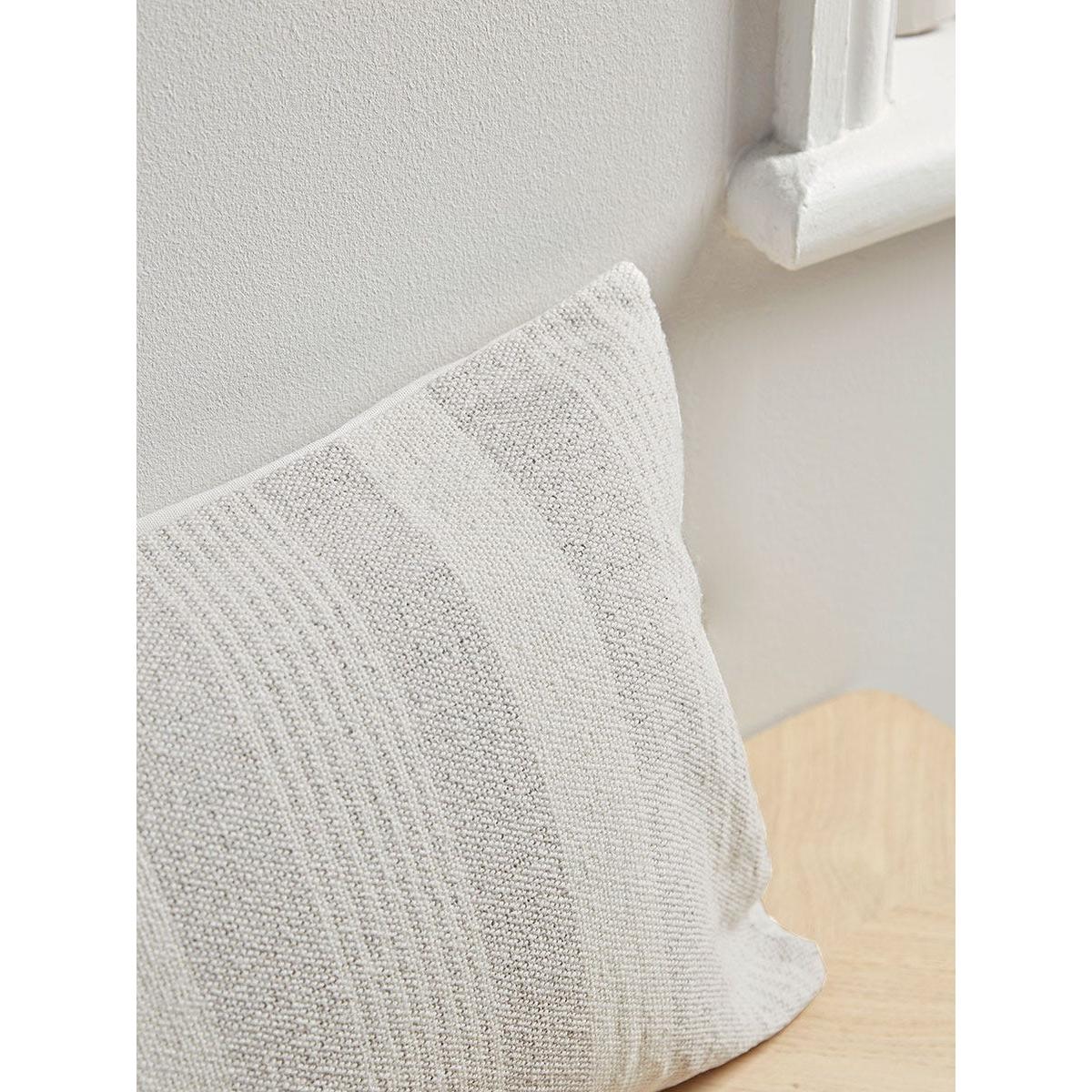 Stripe Organic Cotton Bolster Cushion - Natural – image 3