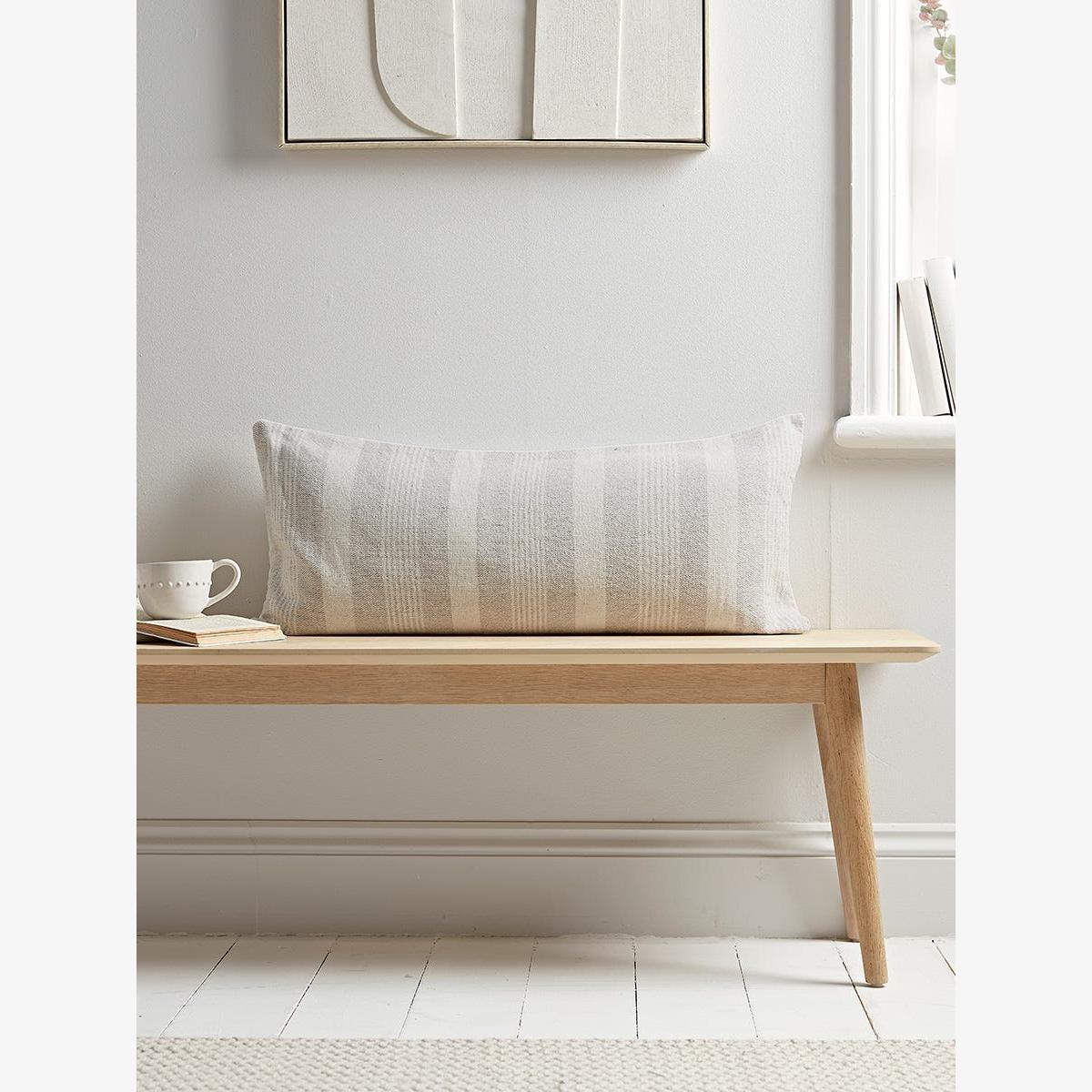Stripe Organic Cotton Bolster Cushion - Natural – image 1