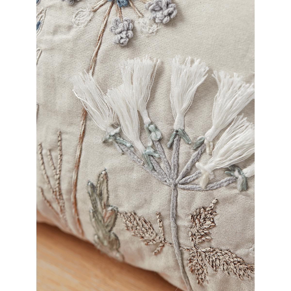 Embroidered Flowers Cushion – image 2