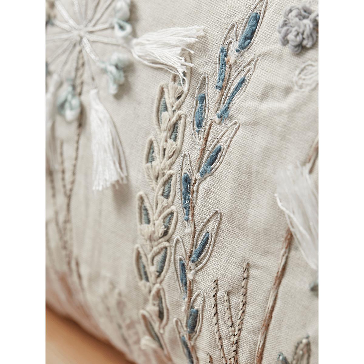Embroidered Flowers Cushion – image 4