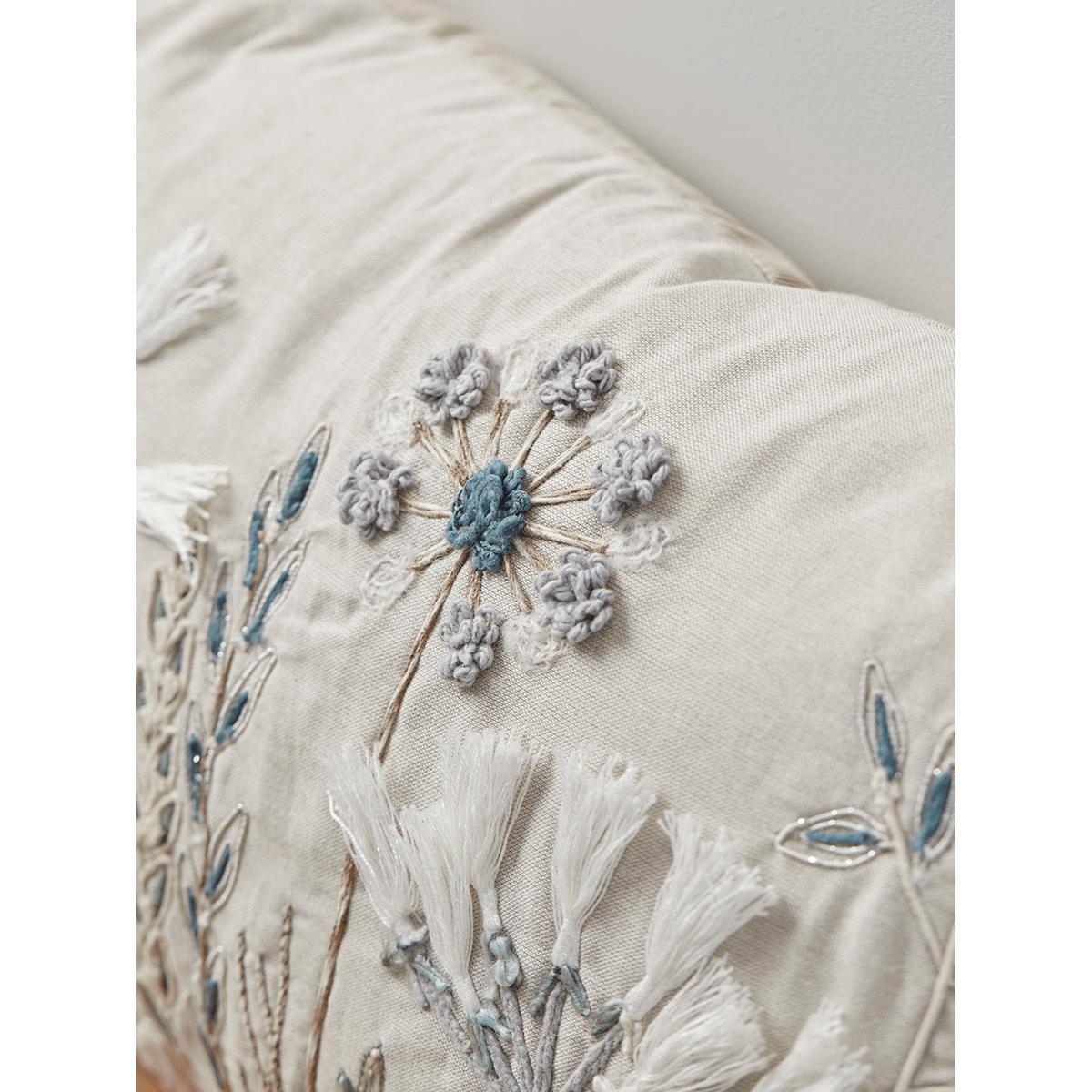 Embroidered Flowers Cushion – image 5