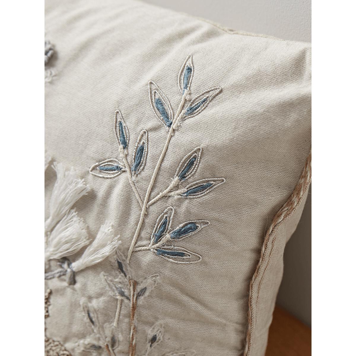 Embroidered Flowers Cushion – image 6