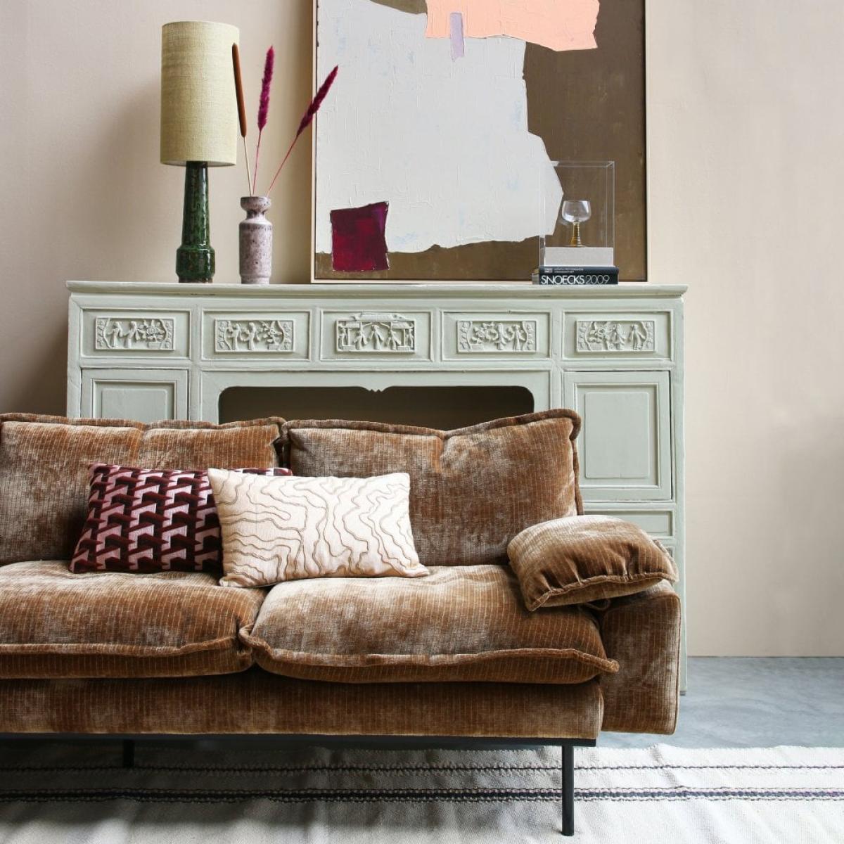 HKliving Geometric Cushion, Bordeaux – image 2