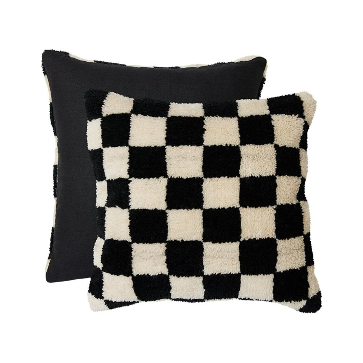 HKliving Woolen Cushion Black & White Statement – image 3