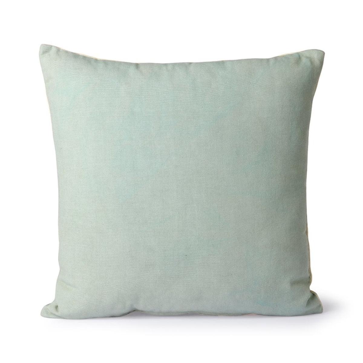 HKliving Striped Velvet Cushion, Mint & Green – image 2