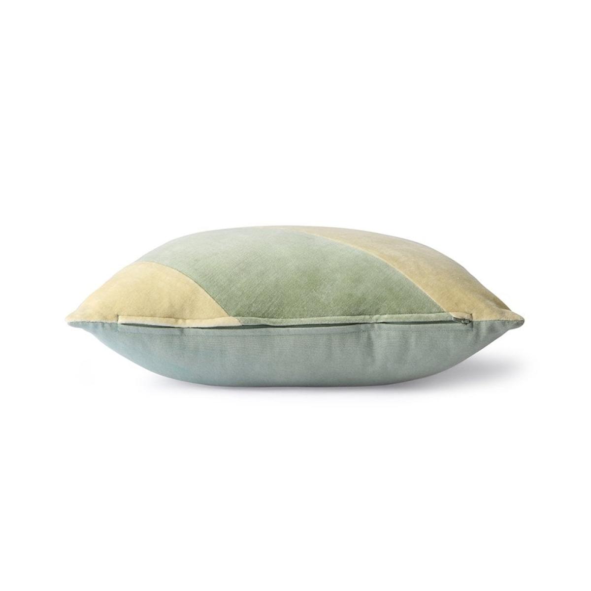 HKliving Striped Velvet Cushion, Mint & Green – image 3