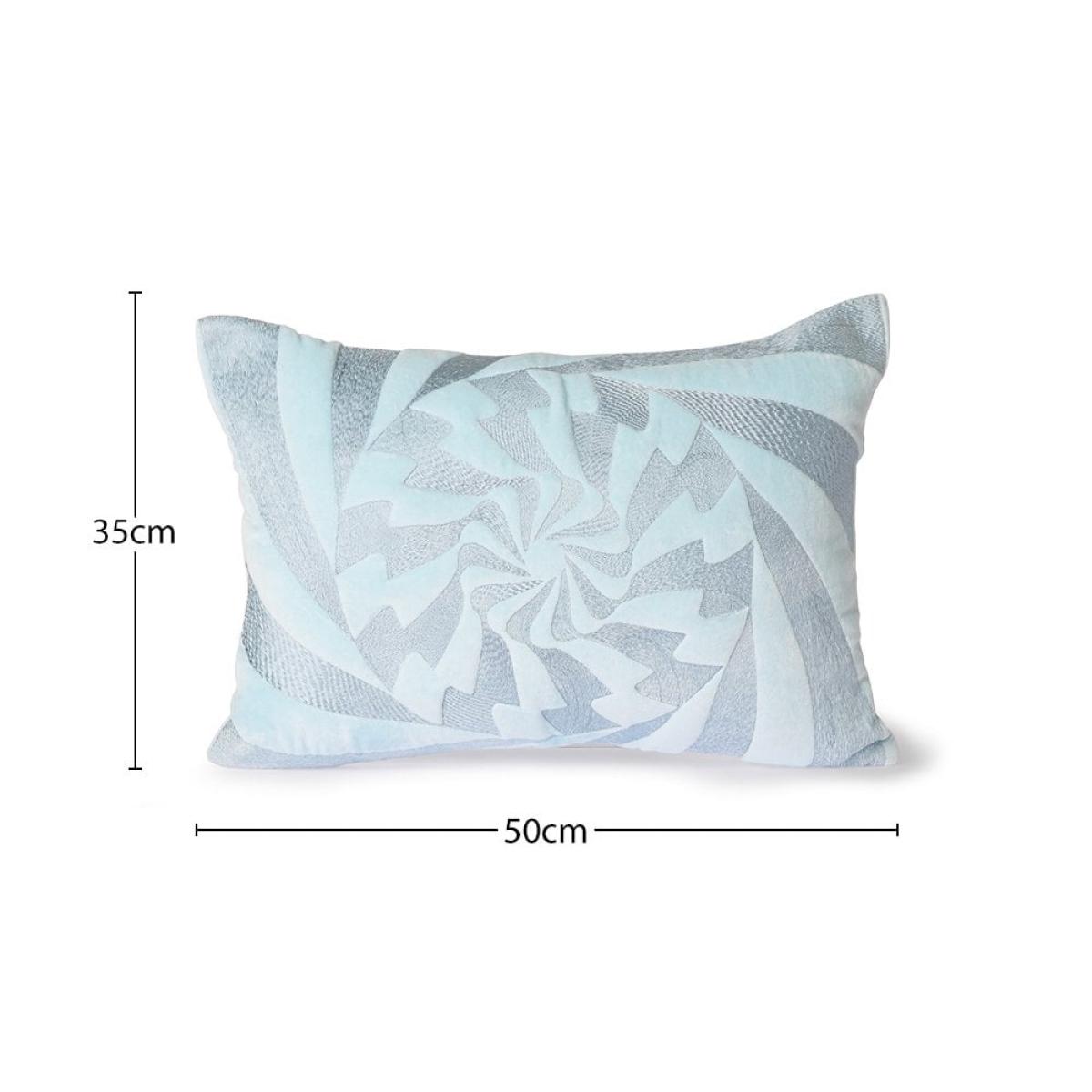 HKliving Graphic Embroidered Cushion, Ice Blue – image 5