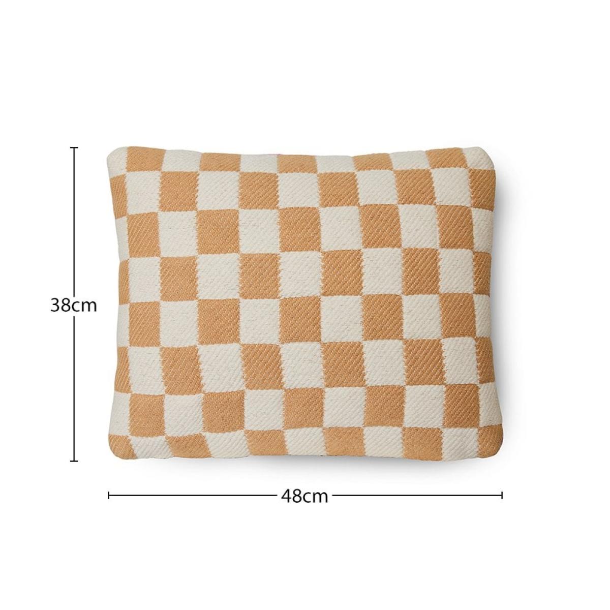 HKliving Checkered Woven Cushion, Grapefruit – image 7