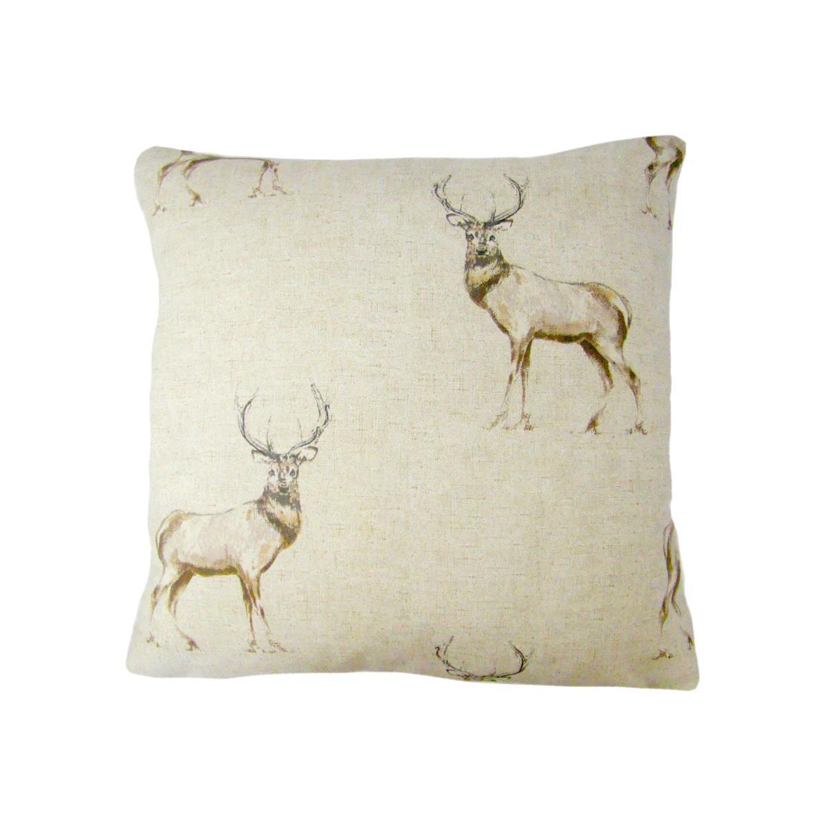 Stag Print Cushion Cover Cream – image 1