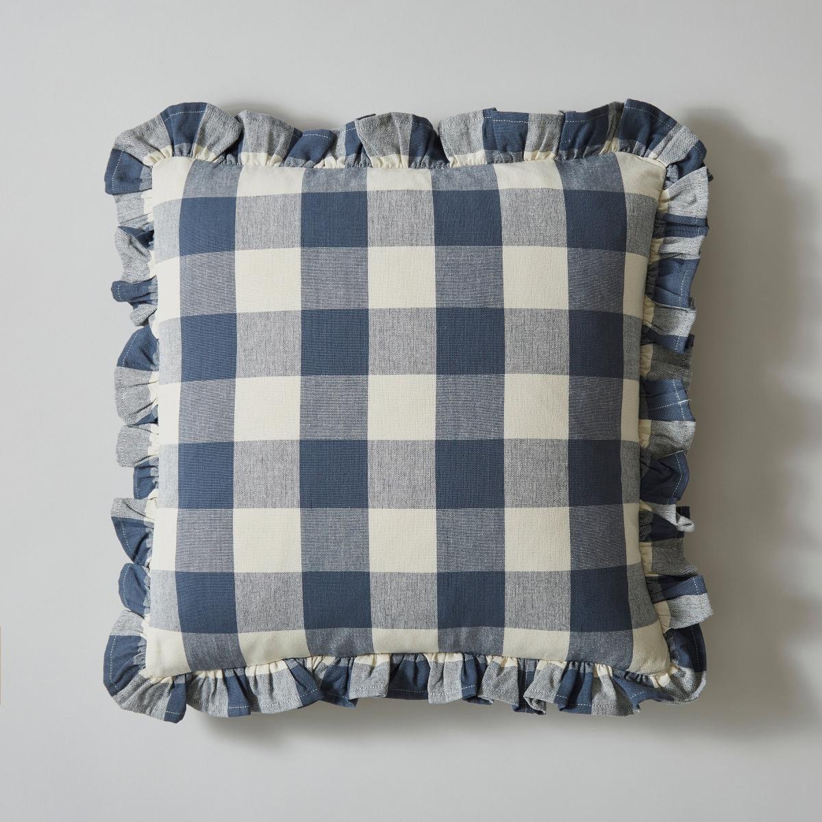 Linford Check Cushion Blue – image 3