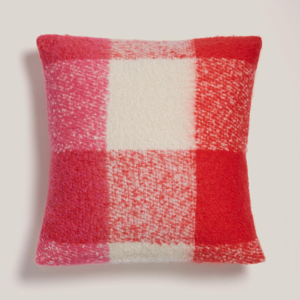 Mohair Check Cushion Fuchsia – image 3