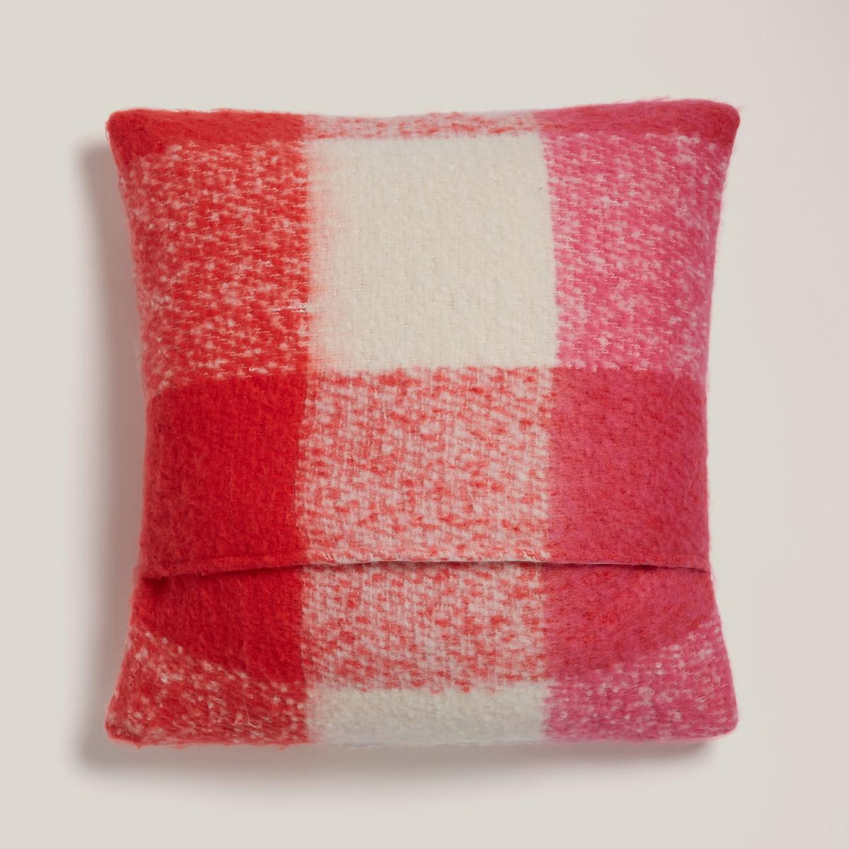 Mohair Check Cushion Fuchsia – image 4