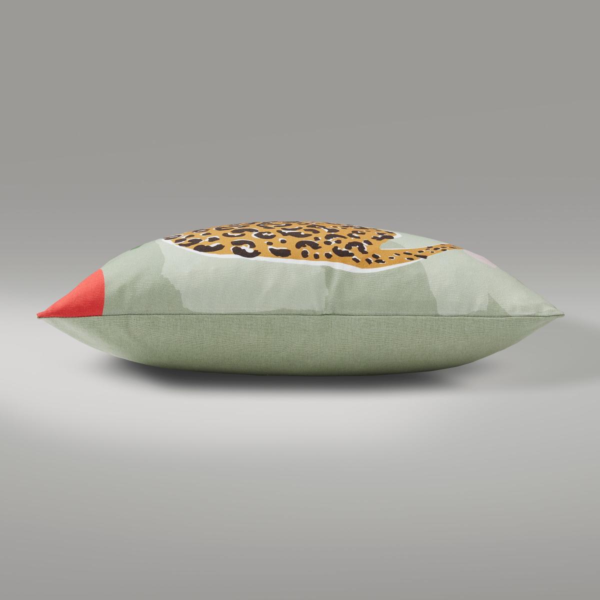 Elements Leopard Cushion Yellow/Green/White – image 3