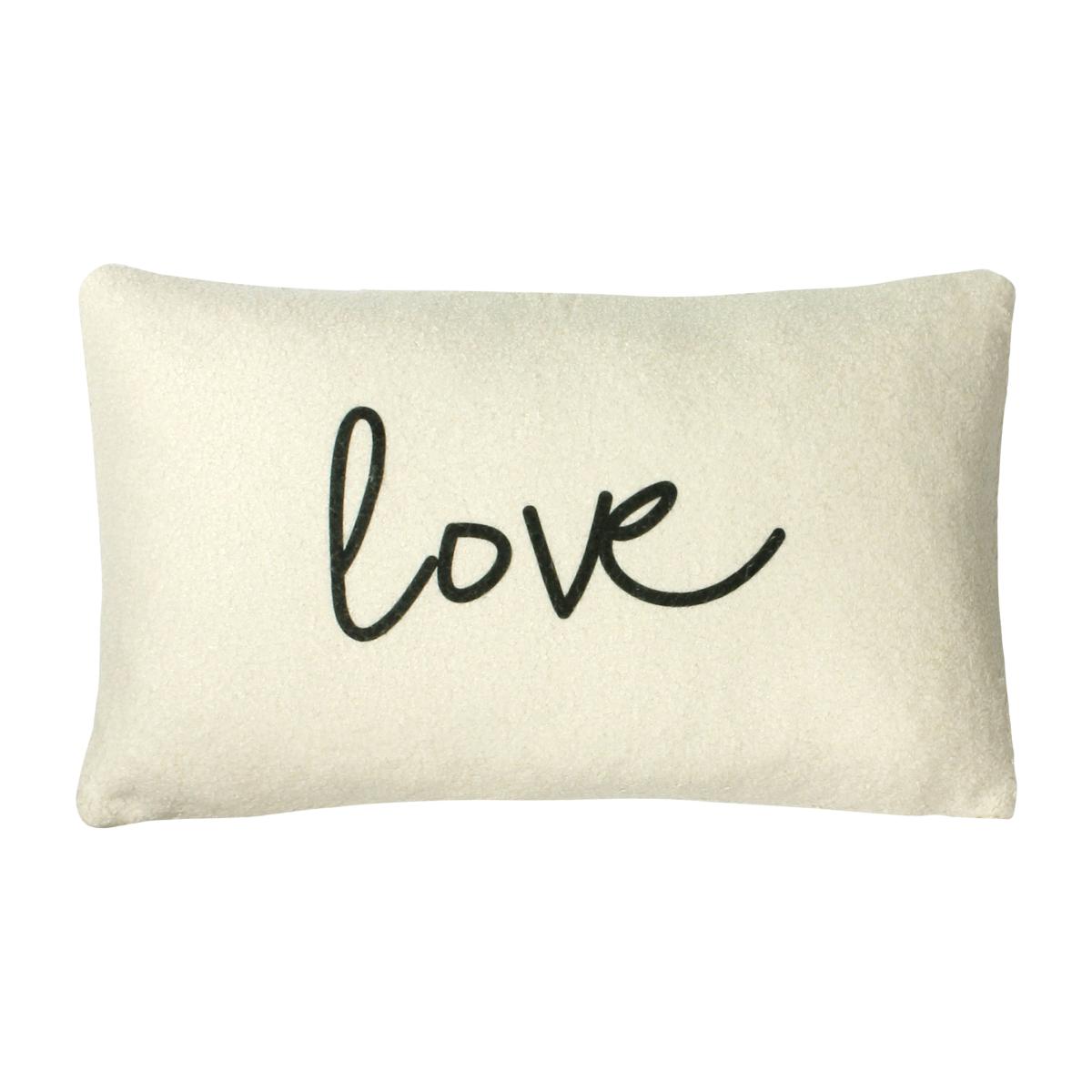 Shearling Fleece Love Cushion Natural – image 1