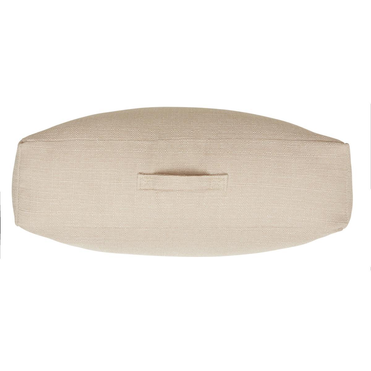 Slub Oatmeal Floor Cushion Beige – image 2