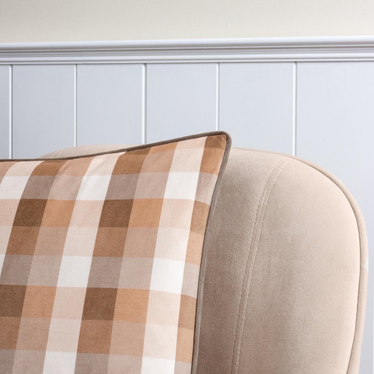 Check Square Cushion Natural – image 2