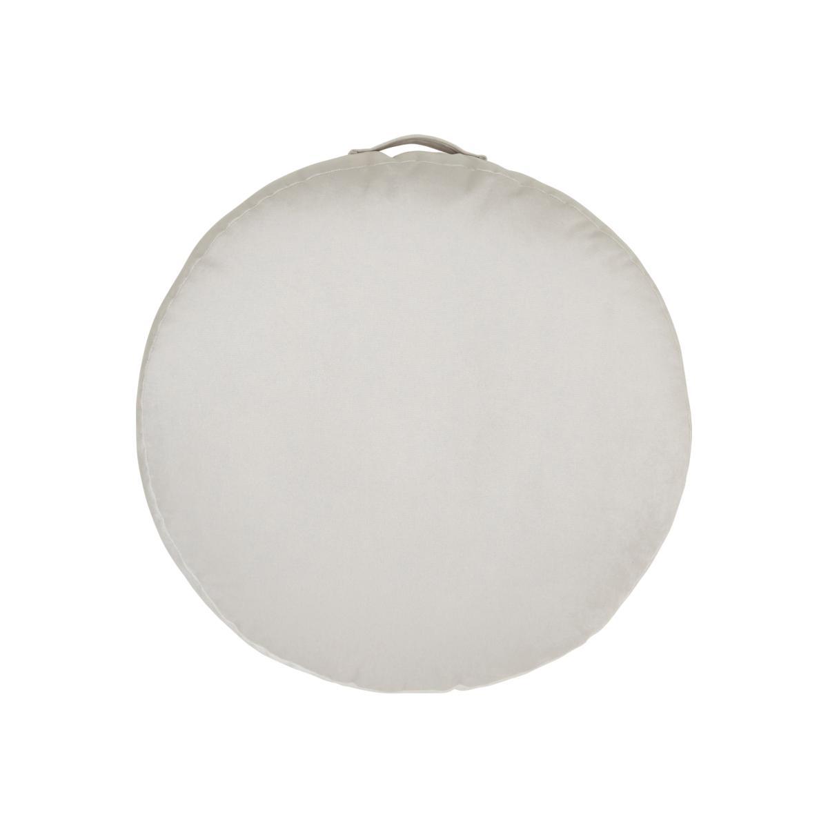 Shiny Velour Ecru Floor Cushion Brown and White – image 1