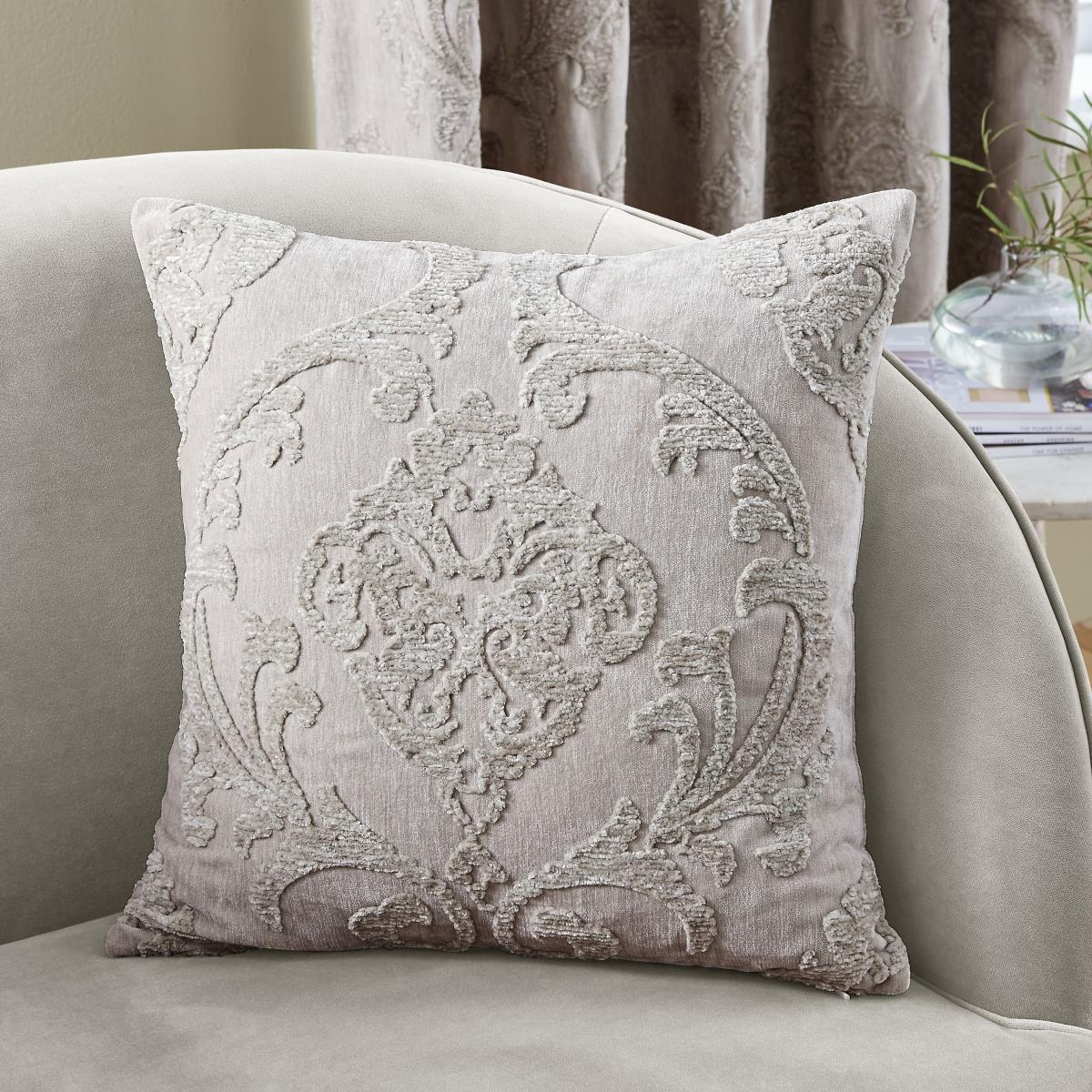 Louella Damask Cushion Brown – image 1