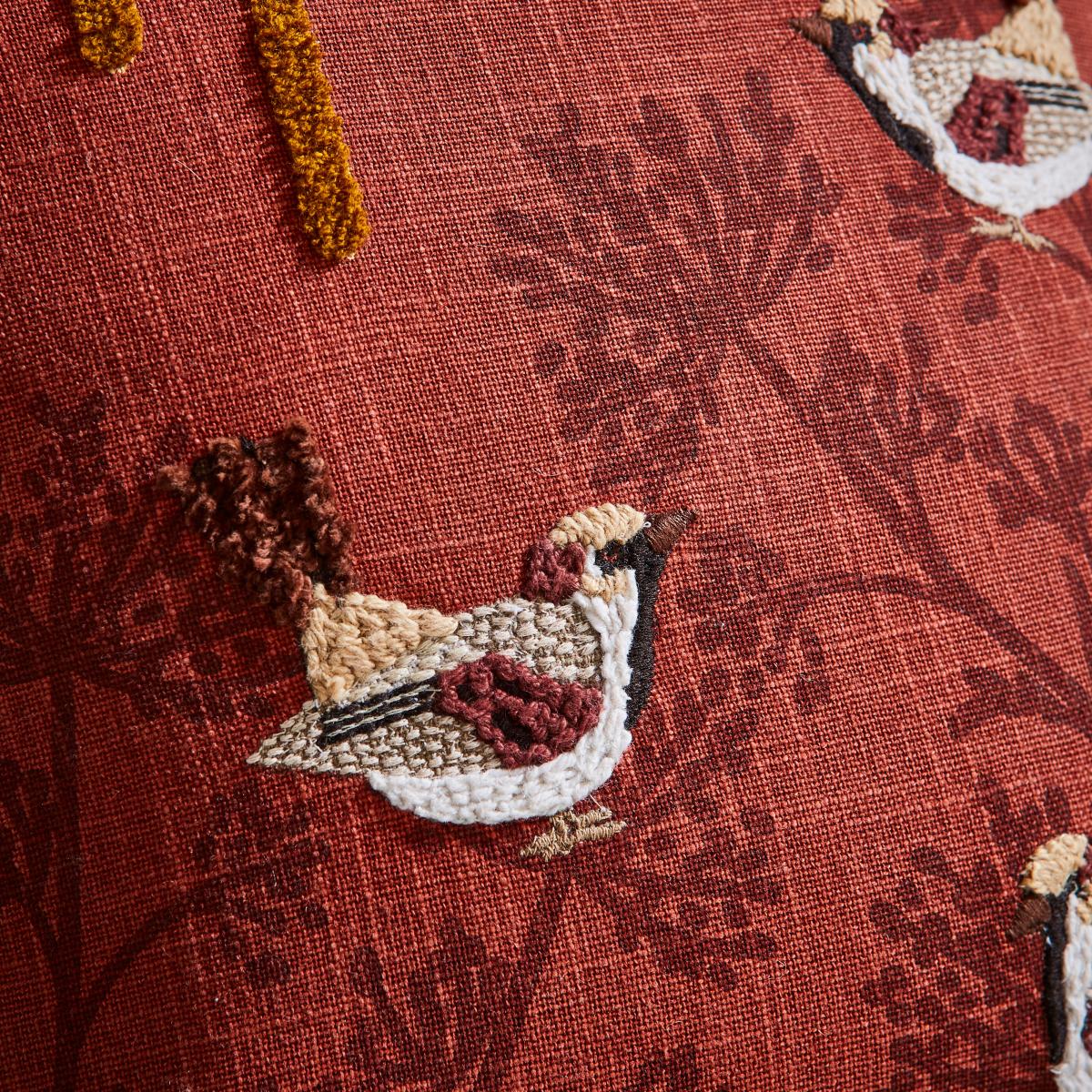 House Sparrow Cushion Orange Umber – image 2