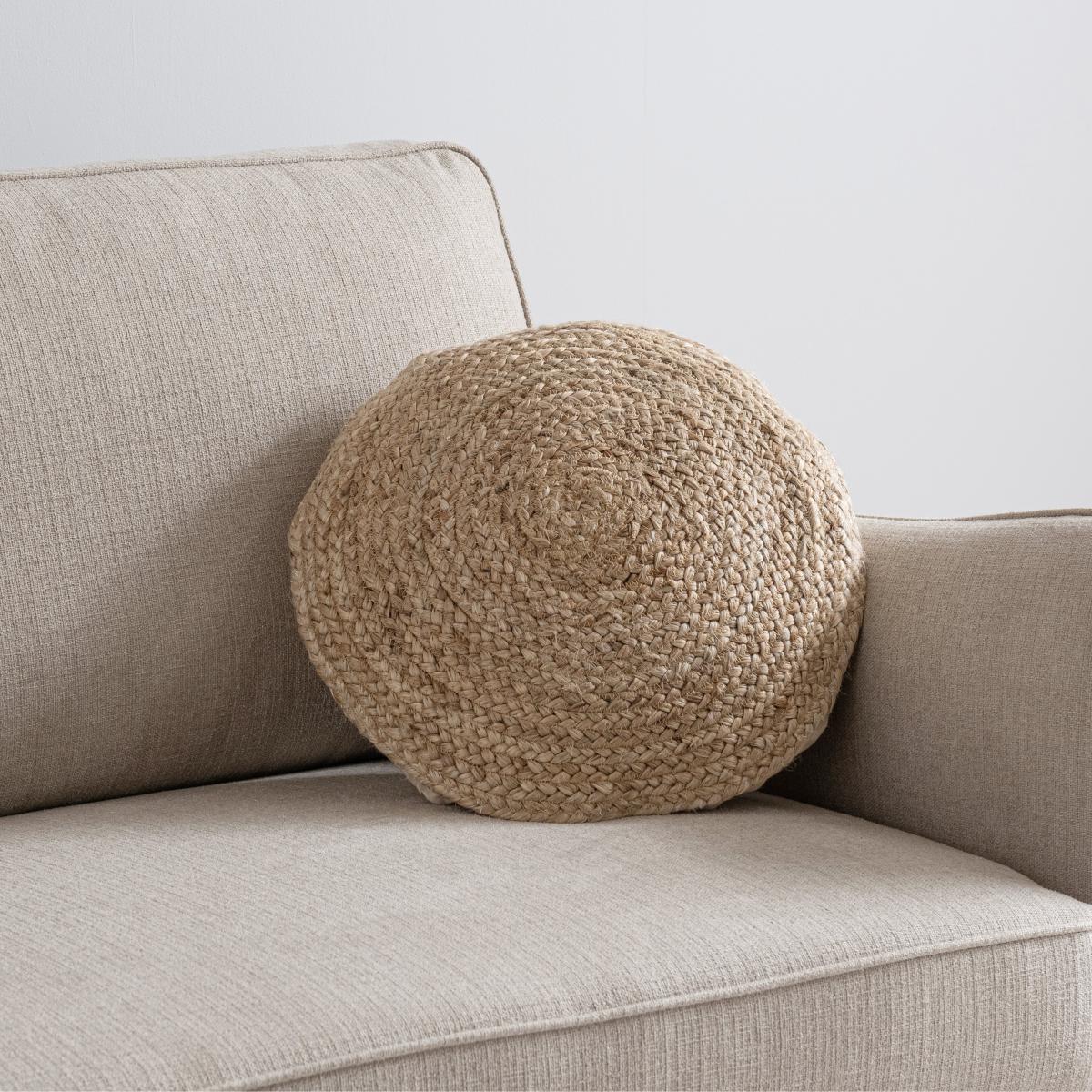Jute Circular Cushion Natural – image 2