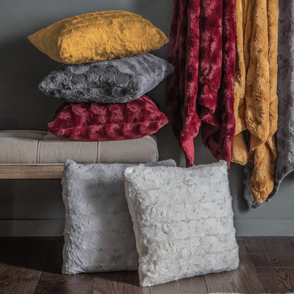 Stamford Fur Cushion Gunmetal (Grey) – image 3