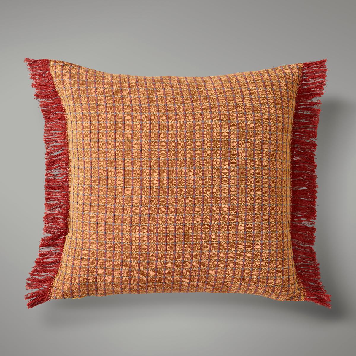 Bilbao Woven Fringe Terracotta Cushion Lilypad – image 2