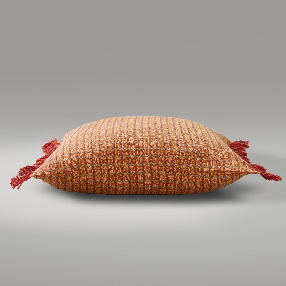 Bilbao Woven Fringe Terracotta Cushion Lilypad – image 3