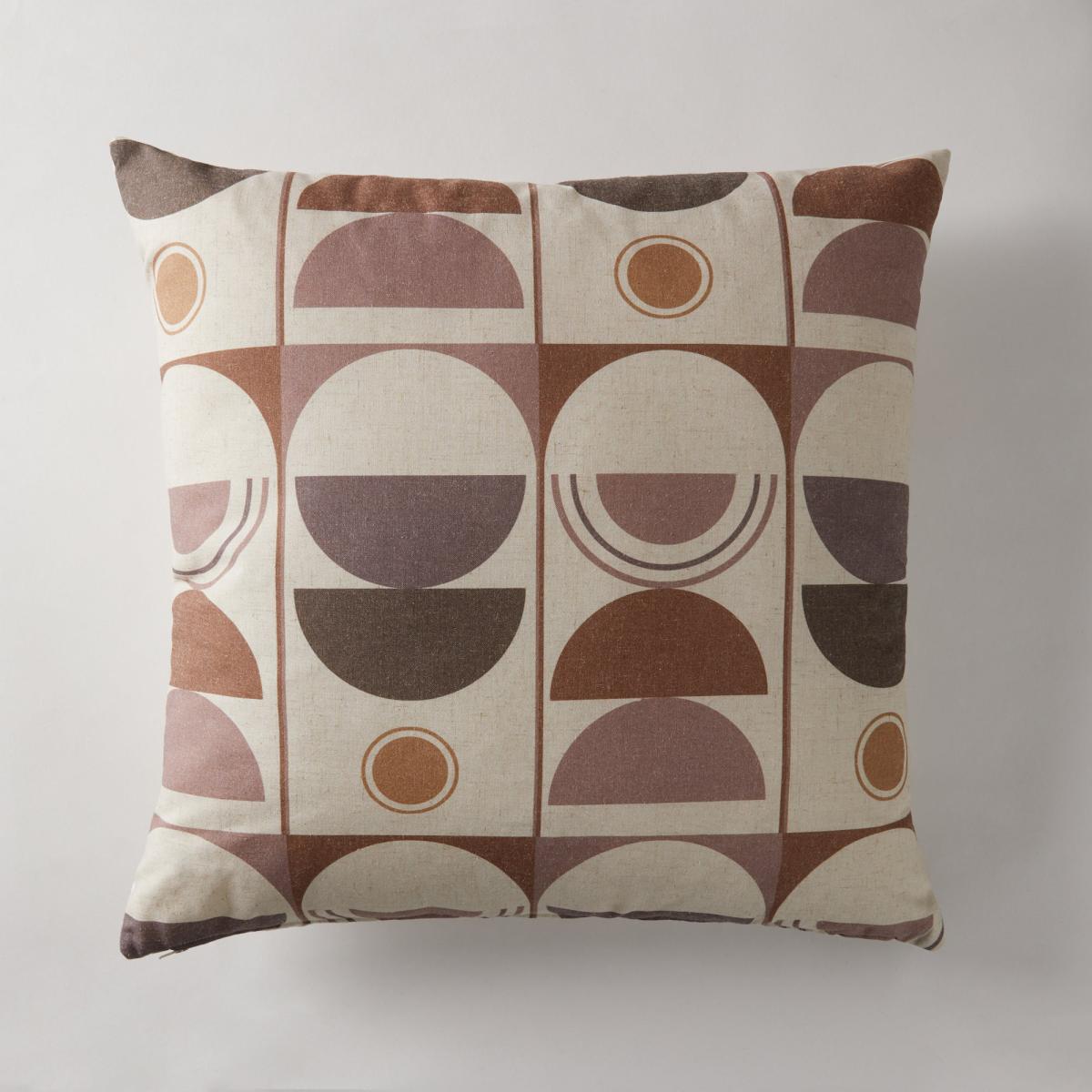 Bauhaus Style Multi-Coloured Cushion Purple, Yellow and Brown – image 1