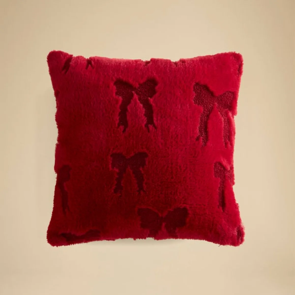 Bows Faux Fur Square Cushion – image 3